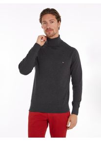 Tommy Hilfiger Herren Rollkragenpullover "PIMA ORG CTN CASHMERE ROLL NECK", grau, casual, Gr. XXL, Obermaterial: 92% Baumwolle, 8% Kaschmir, Pullover