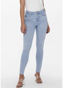 Only Damen Skinny-fit-Jeans "ONLPOWER MID PUSH UP SK DNM AZG944 NOOS", blau, casual, Gr. S, Abriebeffekte, Denim/Jeans, Obermaterial: 92% Baumwolle,