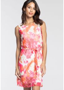 Laura Scott Damen Meshkleid, bunt, feminin, Gr. 46, mehrfarbig, bedruckt, gemustert, Batikmuster, Mesh, Obermaterial: 95% Polyester, 5% Elasthan.