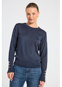 Freequent Damen Strickpullover "FQKATIE", blau, casual, Gr. S, unifarben, Feinstrick, Obermaterial: 82% Viskose, 16% Polyamid, 2% Elasthan, Pullover,