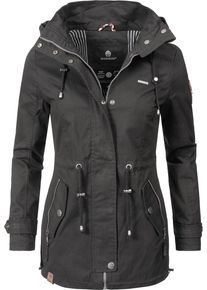 Marikoo Damen Outdoorjacke "Nyokoo", schwarz, modisch, Gr. S, Oberstoff: 100% Baumwolle; Futter: 100% Polyester; Wattierung: 100% Polyester;