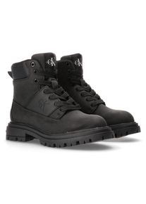 Kinder Schnürboots, Calvin Klein Jeans, Gr. 36, schwarz, Textil, Synthetik, sportlich, Schuhe, Worker Boots, Schnürstiefel, Winterboots mit