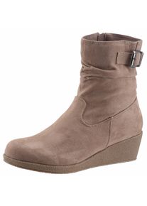 Citywalk CITY WALK Damen Stiefelette, Gr. 40, grau, Textil, Veloursleder, klassisch, Schuhe, mit Raffungen am slouchy Schaft