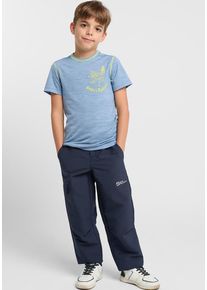 Jack Wolfskin Kinder T-Shirt "MERINO GRAPHIC T K", blau, Gr. 176, 50% WOLLE, 50% POLYESTER, Shirts