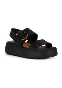Geox Damen Sandale "D SPHERICA EC4.1 S B", Gr. 39, schwarz, Leder, modisch, Schuhe, Sommerschuh, Sandalette, Plateauabsatz, mit modischer Sohle