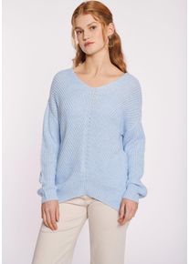 Haily's HAILY’S Damen Strickpullover "LS P VK Pi44pa"pearl blau marl, feminin, Gr. XXL, meliert, Strick, Obermaterial: 94% Polyester, 3% Elasthan, 3% Nylon,