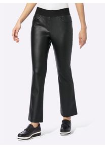 Heine Damen Lederimitathose, schwarz, Gr. 36, unifarben, 100% Polyester, Hosen
