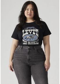 LEVI'S® PLUS LEVI'S PLUS Damen T-Shirt "PL PERFECT TEE"levi's horse poster pirate schwarz, casual, Gr. XXL, bedruckt, Single Jersey, Obermaterial: 100% Baumwolle,