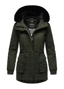 Marikoo Damen Wintermantel "Olessaa", grün, sportlich, Gr. XXXL, Obermaterial: 100% Baumwolle, Futter: 100% Polyester, Wattierung: 100% Polyester,