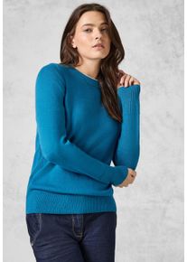 Cecil Damen Strickpullover, blau, casual, Gr. XXL, unifarben, Stoff, 50% Viskose, 28% Polyester, 22% Nylon, Pullover, aus softem Materialmix