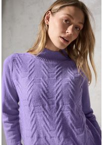 Cecil Damen Strickpullover, lila, casual, Gr. XXL, unifarben, Strick, Obermaterial: 35% Baumwolle, 32% Polyacryl, 28% Polyester, 5% Elasthan,