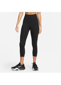 Nike Damen Trainingstights "ONE WOMEN'S HIGH-RISE CROPPED LEGGINGS", schwarz, sportlich, Gr. XS, Obermaterial: 78% Polyester, 22% Elasthan, Hosen