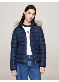 Damen Steppjacke "TJW BASIC HOODED DOWN JACKET EXT", blau, casual, Gr. XL, Tommy Jeans CURVE, unifarben, Web, Obermaterial: 100% Polyester. Futter: