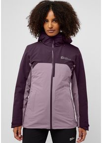 Jack Wolfskin Damen 3-in-1-Funktionsjacke "HUNBERG 3IN1 JKT W", lila, Gr. S, Hauptmaterial: 100% Polyester (recycled); Kontrast: 100% Polyester