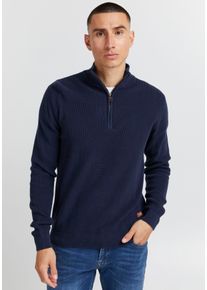 Blend Herren Stehkragenpullover "BL Pullover BHCodford half-zipp", blau, modisch, Gr. XXL, unifarben, Strick, Obermaterial: 100% Baumwolle, Pullover