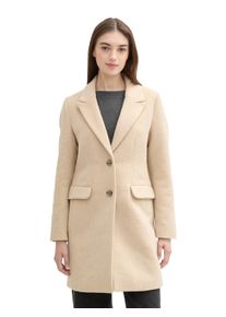 Damen Kurzmantel, braun, casual, Gr. L, Tom Tailor Denim, unifarben, Web, Obermaterial: 80% Polyester, 20% Wolle. Futter: 100% Polyester, Mäntel, mit