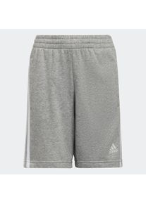Kinder Shorts "ESSENTIALS 3-STREIFEN", grau, sportlich, Gr. 122, adidas Sportswear, Obermaterial: 70% Baumwolle, 30% Polyester, Hosen