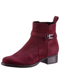 Tamaris Damen Stiefelette, Gr. 37, rot, Ziegenveloursleder, unifarben, klassisch, Schuhe, Blockabsatz, Businessschuh mit praktischem