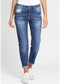 Gang Damen Relax-fit-Jeans "94AMELIE CROPPED", blau, casual, Gr. 26, unifarben, leichte Abriebeffekte, Denim/Jeans, Obermaterial: 99% Baumwolle, 1%