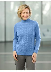 Classic Basics Damen Stehkragenpullover "Pullover", blau, Gr. 48, unifarben, 100% Polyacryl, Pullover