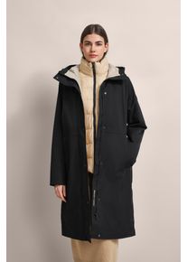 Bugatti Damen Kurzmantel, schwarz, casual, Gr. 44, unifarben, 100% Polyester, Mäntel, mit Westenfake