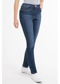 Recover Pants Damen 5-Pocket-Jeans "Ramona", blau, casual, Gr. 36, unifarben, 97% Baumwolle;3% Elasthan, Jeans, mit Stickerei auf den Gesäßtaschen