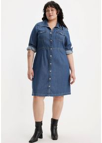 LEVI'S® PLUS LEVI'S PLUS Damen Jeanskleid "Western Dress", blau, casual, Gr. 4XL, Denim/Jeans, Obermaterial: 60% Lyocell, 40% Baumwolle, Kleider