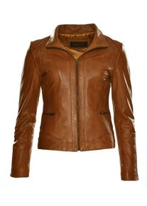 JCC Damen Lederjacke "31020357", braun, Gr. 44, Oberstoff: 100% Lammnappa-Leder / Futter. 100% Polyester / Ärmelfutter: 100% Polyester, Jacken