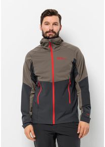 Jack Wolfskin Herren Outdoorjacke "BRISSTAL HOODY M", grau, Gr. XXXL, 1. OBERSTOFF 91% POLYAMID, 9% ELASTHAN 2. OBERSTOFF OBERSTOFF 100% POLYESTER