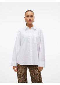 Véro Moda VERO MODA Damen Langarmbluse "VMIDA OXFORD SHIRT WVN GA NOOS", weiß, modisch, Gr. XL, unifarben, Web, Obermaterial: 100% Baumwolle, Blusen