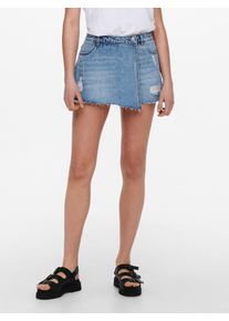 Only Damen Jeansrock "ONLTEXAS REG DNM SKORT BJ NOOS", blau, modisch, Gr. L, unifarben, Denim/Jeans, Obermaterial: 100% Baumwolle, Röcke, mit