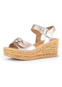 Gabor Damen Keilsandalette, Gr. 41, gold, Glattleder, metallic, modisch, Schuhe, Sommerschuh, Sandale, Keilabsatz, mit Gabor Best Fitting-Ausstattung