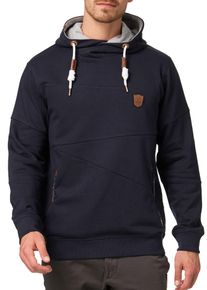 INDICODE Herren Kapuzensweatshirt "INAix", blau, modisch, Gr. S, unifarben, Sweatware, Obermaterial: 60% Baumwolle, 40% Polyester, Sweatshirts