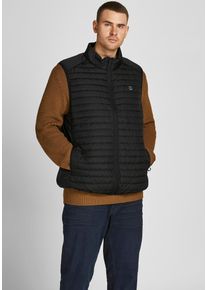 Jack & Jones PlusSize Herren Steppweste "MULTI BODYWARMER", schwarz, modisch, Gr. XXXL, JACK & JONES PLUSSIZE, unifarben, Web, Obermaterial: 100% Polyester, Westen