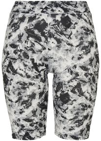 Urban Classics Damen Radlerhose "Urban Classics Damen Ladies Soft AOP Cycle Shorts", schwarz, Gr. XS, 85% Polyester, 15% Elasthan, Hosen