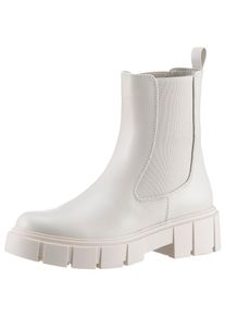ANISTON SHOES Damen Chelseaboots, Gr. 40, beige, Lederimitat, Elastischer Einsatz, modisch, Schuhe, Stiefelette mit Stretcheinsätze - NEUE KOLLEKTION