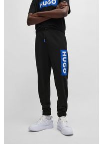 HUGO BLUE Herren Jogginghose "Nuram", schwarz, casual, Gr. XL, unifarben, Sweatware, Obermaterial: 100% Baumwolle, Hosen, mit großem Logo-Print