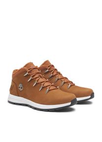 Timberland Herren Schnürboots "SPRINT TREKKER MID LACE UP SNEAKER WARMLINED", Gr. 41, orange, Leder, Synthetik, sportlich, Schuhe, Winterstiefel,