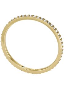 Fossil Damen Fingerring "JEWELRY, JF04686710, JF04687040", 19, Edelstahl, 2mm, gold, Edelstahl, Fingerringe, mit Glasstein