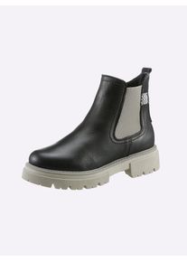 Heine Damen Stiefelette, Gr. 42, schwarz, Leder, Glattleder, modisch, Schuhe