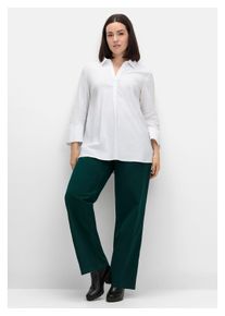 sheego Damen Stretch-Hose "Große Größen", grün, casual, Gr. 42, unifarben, Obermaterial: 98% Baumwolle, 2% Elasthan, Hosen, im Curvy-Schnitt ELLA