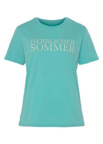 Herrlicher Damen T-Shirt "CAMBER", blau, Basic, Gr. XS, Single Jersey, Obermaterial: 100% Baumwolle, Shirts