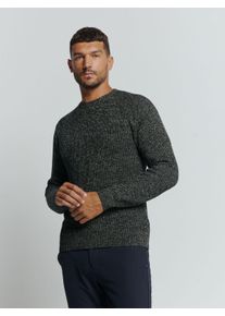 NO EXCESS Herren Rundhalspullover "NO EXCESS Farbiger Rippenpullover", blau, Gr. L, 60% Baumwolle, 40% Polyester, Pullover