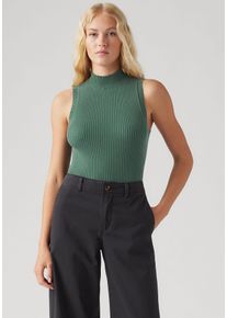 Levi's LEVI'S Damen Strickpullover "TULIP MOCKNECK TANK", grün, casual, Gr. M, Strick, Obermaterial: 95% Baumwolle, 5% Elasthan, Pullover