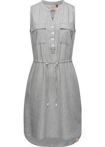 Ragwear Damen Shirtkleid "Roisin Denim", grau, Gr. XXL, 60% Baumwolle, 40% Viskose, Kleider, stylisches Sommerkleid mit Bindeband