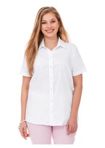 sheego Damen Hemdbluse "Große Größen", weiß, klassisch, Gr. 46, unifarben, Obermaterial: 70% Baumwolle, 27% Polyamid, 3% Elasthan, Blusen, mit