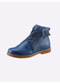 Andrea Conti Damen Schnürstiefelette, Gr. 40, blau, Leder, Glattleder, modisch, Schuhe