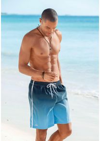 Buffalo Herren Badeshorts, blau, Gr. M, bedruckt, Farbverlauf, Microfaser, Polyester, Microfaser, Badehosen, mit Farbverlauf