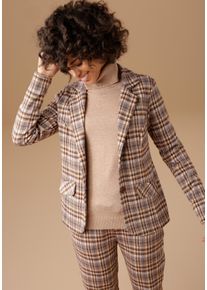 Aniston CASUAL Damen Sweatblazer, bunt, modisch, Gr. 42, kariert, Sweatware, Jersey, Obermaterial: 65% Polyester, 30% Viskose, 5% Elasthan, Blazer,
