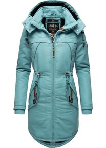 Marikoo Damen Wintermantel "Kamii", blau, modisch, Gr. M, Oberstoff: 100% Nylon, Futter: 100% Polyester, Wattierung: 100% Polyester, Ärmelfutter: